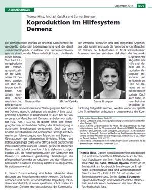 Hilse Opielka Strumpen Koproduktion im Hilfesystem Demenz NDV 9-2014 403-410